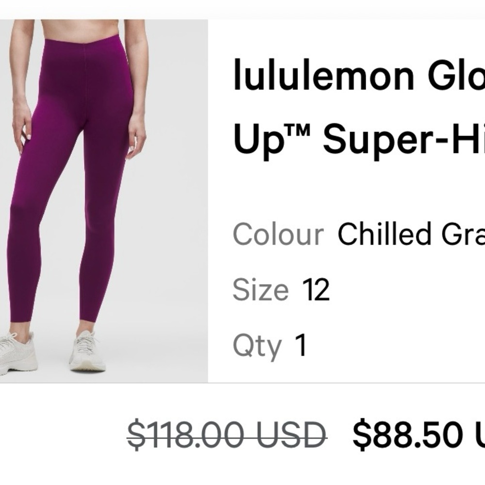 Lululemon Purple Leggings - Picture 3 of 3